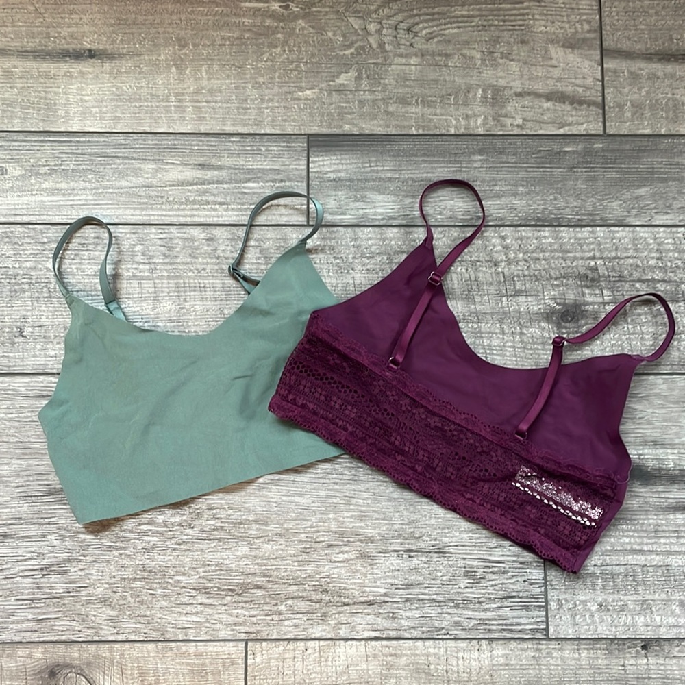 Victoria’s Secret 2 Bralettes - Green and purple